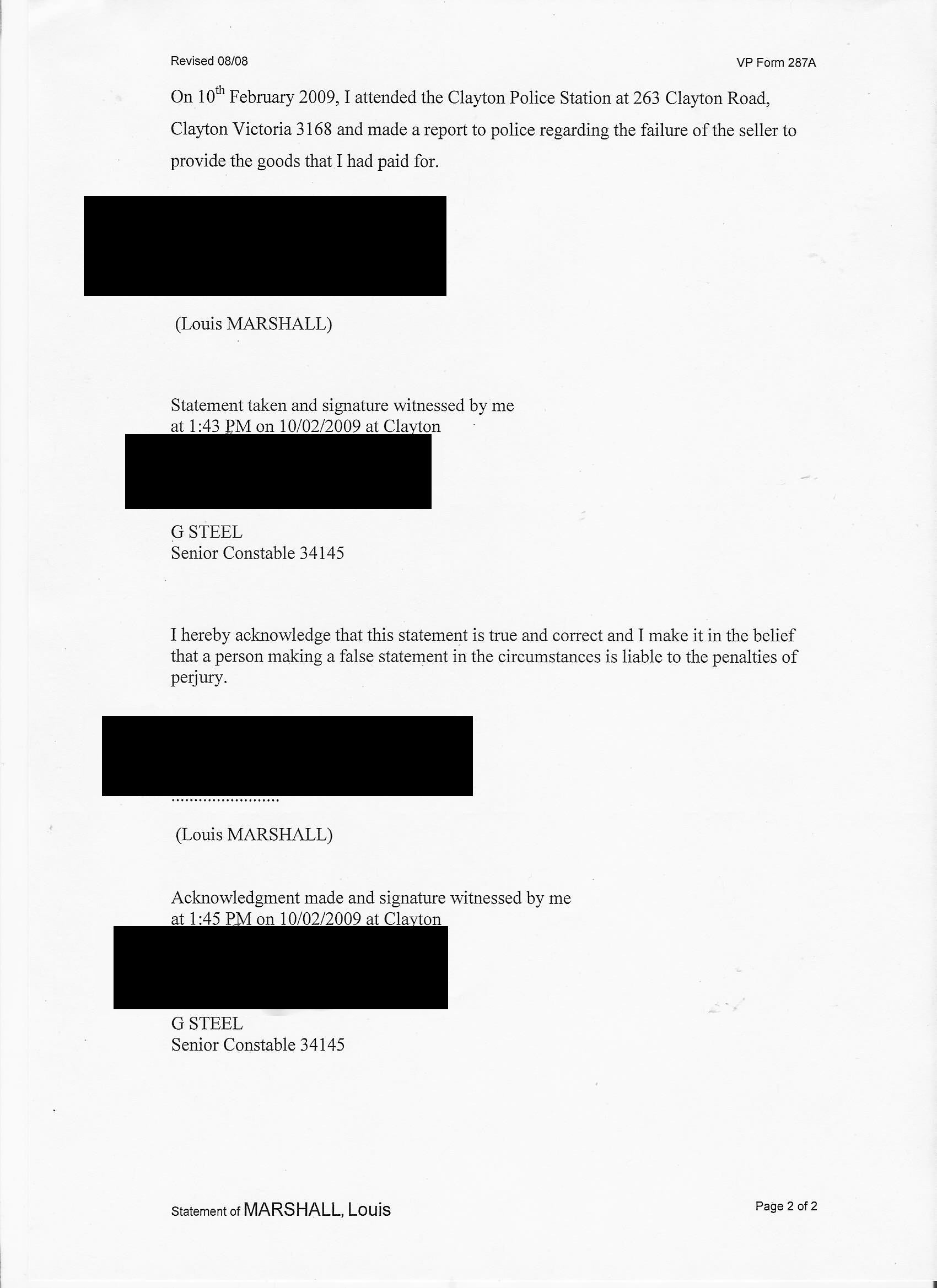 Police report against Munday for fraud